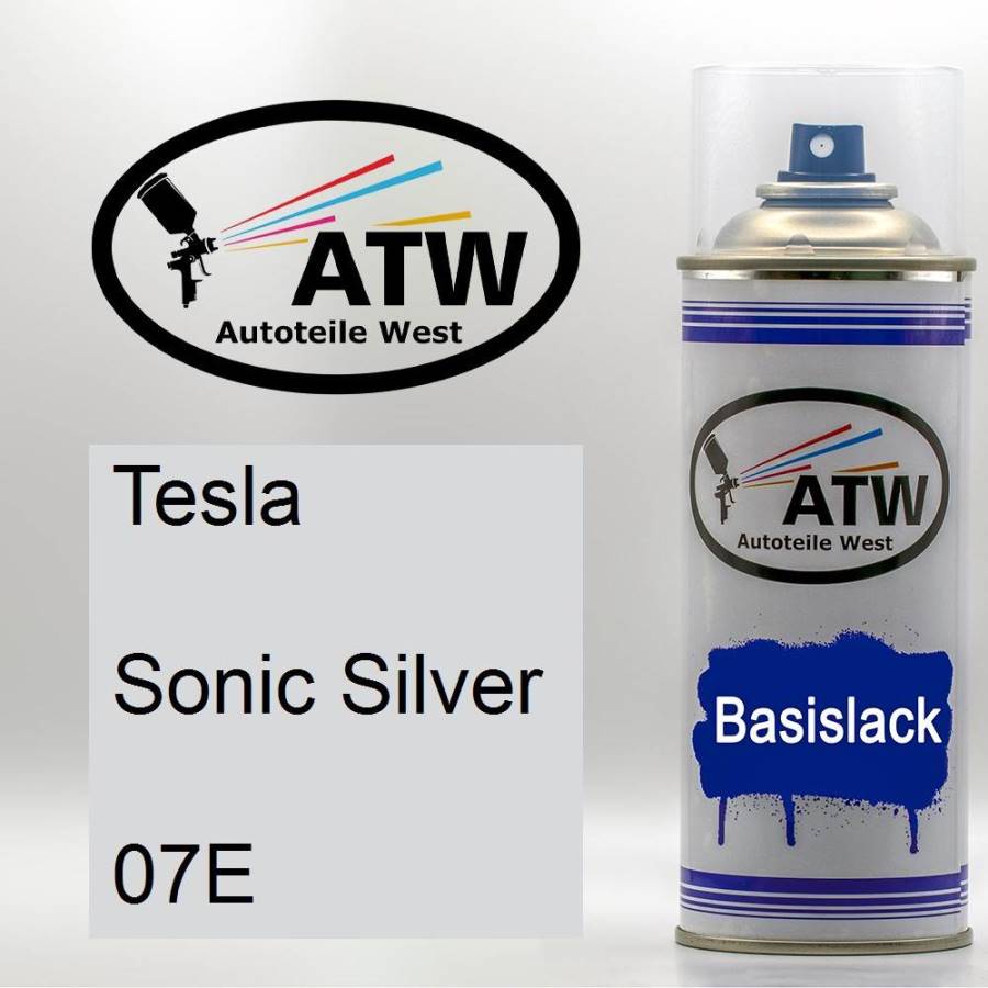 Tesla, Sonic Silver, 07E: 400ml Sprühdose, von ATW Autoteile West.